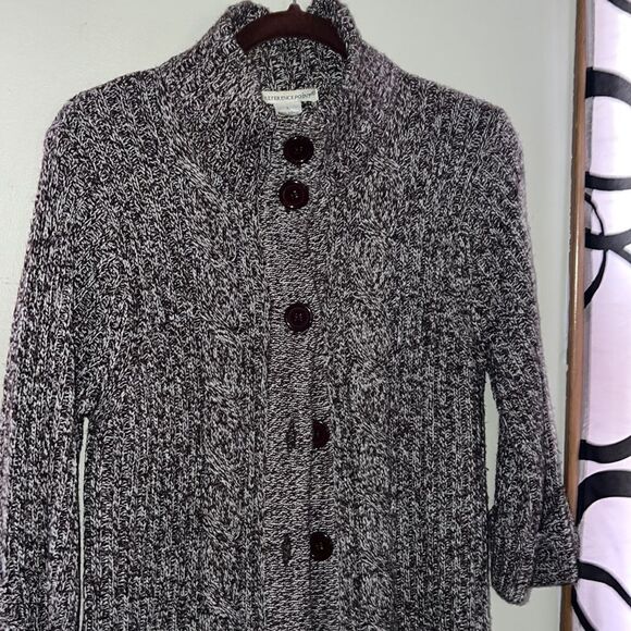 Reference Point Multi-Color Brown Button Down Cardigan Sweater Size Large - Picture 2 of 15